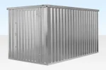 4M X 2.1M Flat Pack Container Store – Galvanised - Image 1