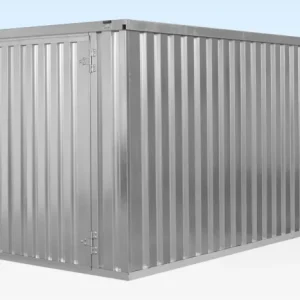 4M X 2.1M Flat Pack Container Store – Galvanised - Image 1