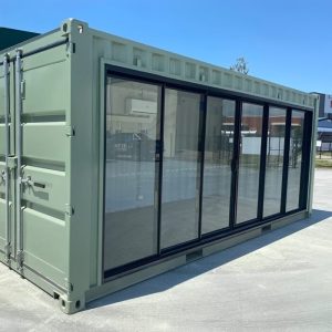 Modified 20FT container office with Glass door & AC - Image 1